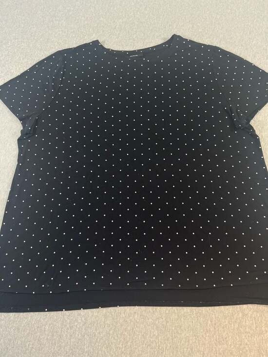 Alfani Tops - Alfani Black Polka Dot Short Sleeve Layered Hem Top Size XL #45-12